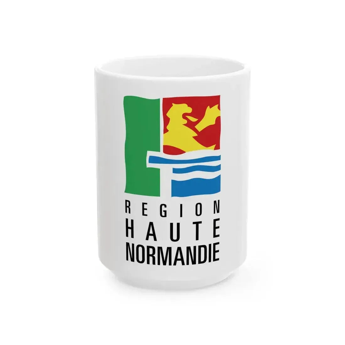 Flag of Upper Normandy France 2 - White Coffee Mug 15oz - Go Mug Yourself