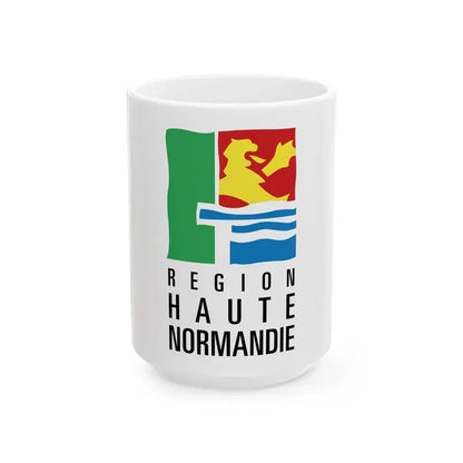 Flag of Upper Normandy France 2 - White Coffee Mug 15oz - Go Mug Yourself