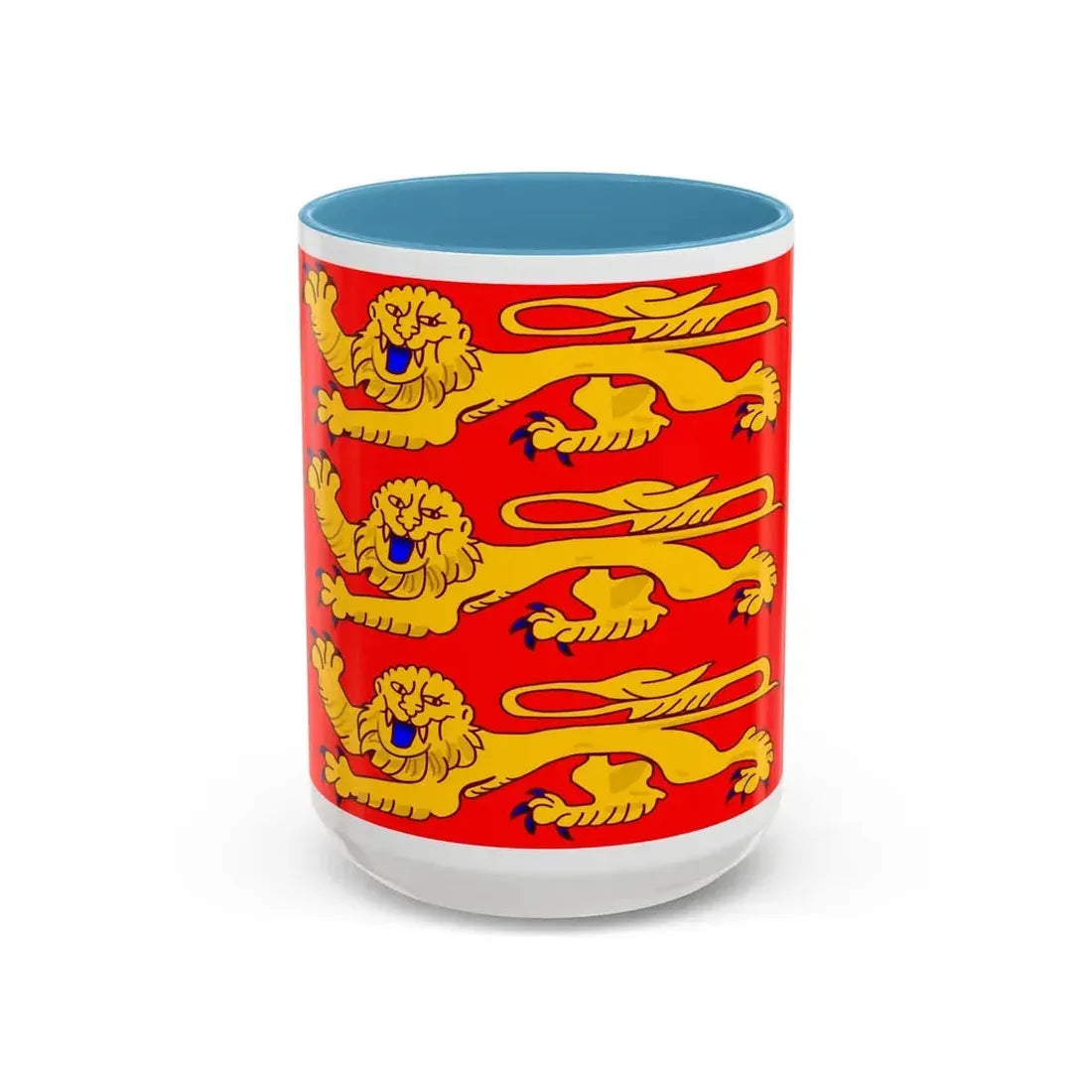 Flag of Upper Normandy France - Accent Coffee Mug 15oz Light Blue - Go Mug Yourself