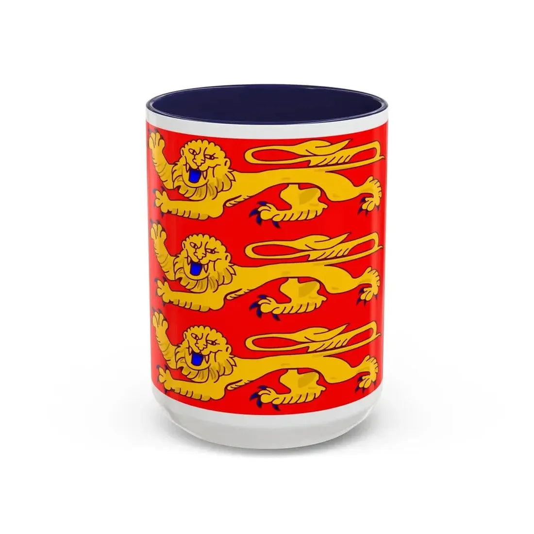 Flag of Upper Normandy France - Accent Coffee Mug 15oz Navy - Go Mug Yourself