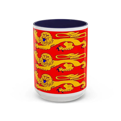 Flag of Upper Normandy France - Accent Coffee Mug 15oz Navy - Go Mug Yourself