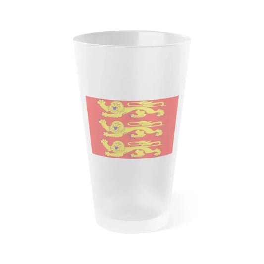 Flag of Upper Normandy France - Frosted Pint Glass 16oz 16oz Frosted - Go Mug Yourself