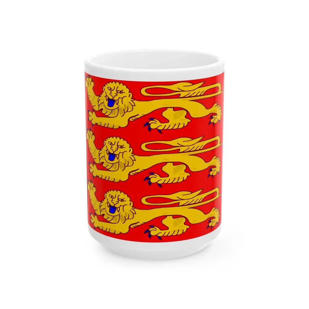 Flag of Upper Normandy France - White Coffee Mug 15oz - Go Mug Yourself