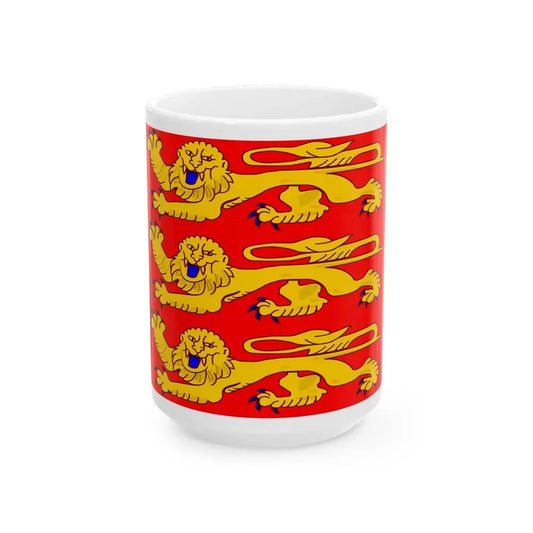 Flag of Upper Normandy France - White Coffee Mug 15oz - Go Mug Yourself