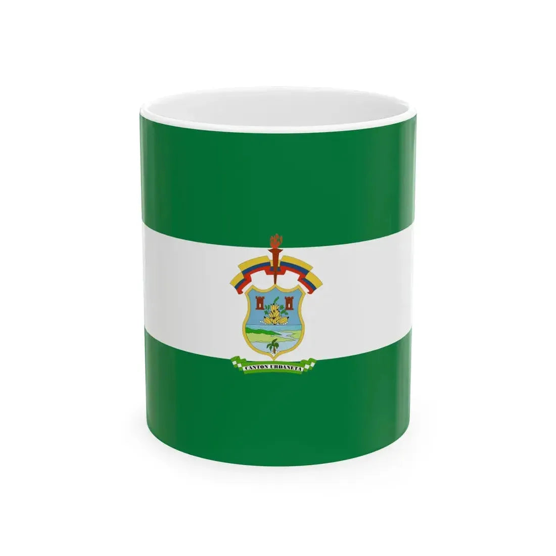 Flag of Urdaneta (Ecuador) White Coffee Mug 11oz - Go Mug Yourself