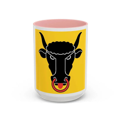 Flag of Uri Switzerland - Accent Coffee Mug 15oz Pink - Go Mug Yourself