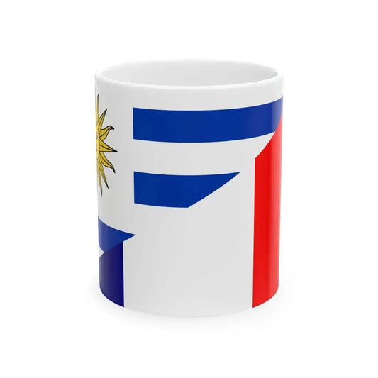 Flag of Uruguay and France (France) White Coffee Mug 11oz - Go Mug Yourself