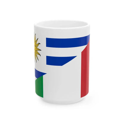 Flag of Uruguay and Italy (Italy) White Coffee Mug 15oz - Go Mug Yourself