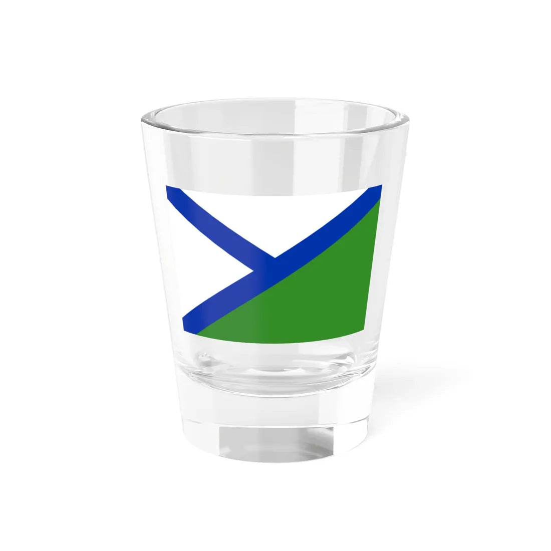 Flag of Ust-Ishimsky rayon Omsk oblast 2010 (Russia) Shot Glass 1.5oz 1.5oz - Go Mug Yourself