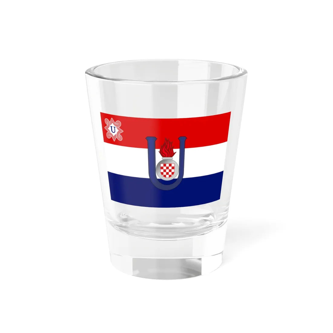 Flag of Ustaše (Croatia) Shot Glass 1.5oz 1.5oz - Go Mug Yourself