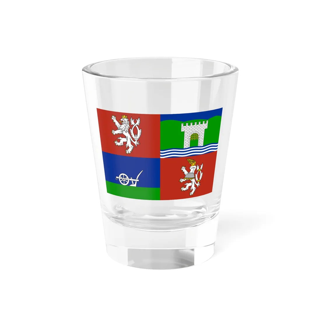 Flag of Usti nad Labem Region (Czech Republic) Shot Glass 1.5oz 1.5oz - Go Mug Yourself