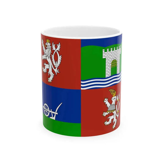 Flag of Usti nad Labem Region (Czech Republic) White Coffee Mug 11oz - Go Mug Yourself