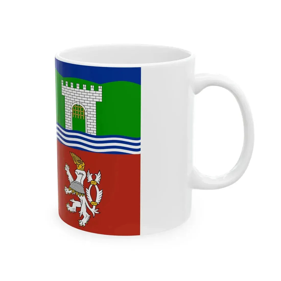Flag of Usti nad Labem Region (Czech Republic) White Coffee Mug - Go Mug Yourself