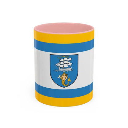 Flag of Ustka Poland - Accent Coffee Mug 11oz Pink - Go Mug Yourself
