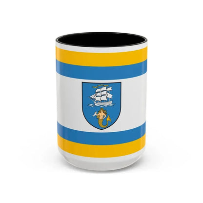 Flag of Ustka Poland - Accent Coffee Mug 15oz Black - Go Mug Yourself