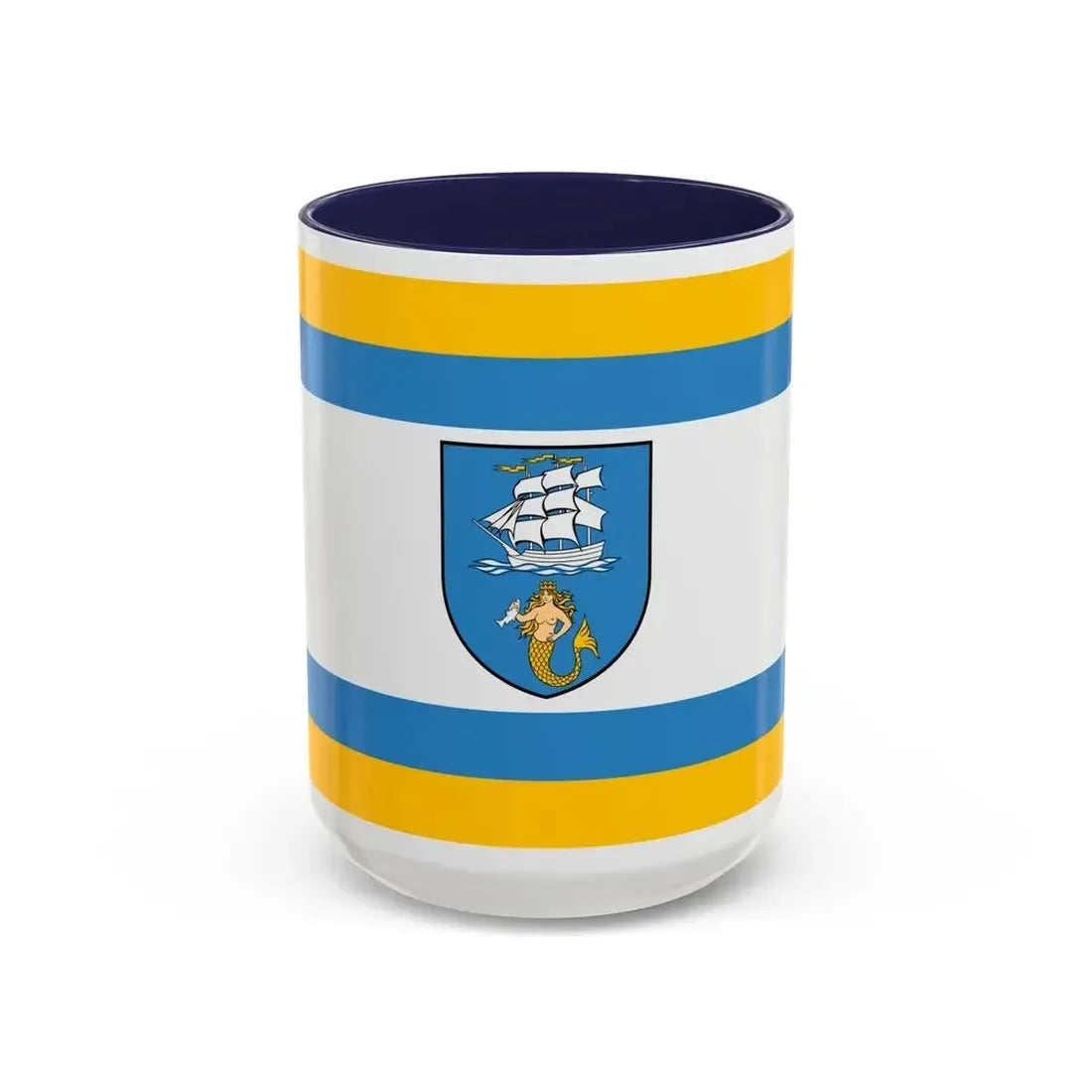 Flag of Ustka Poland - Accent Coffee Mug 15oz Navy - Go Mug Yourself