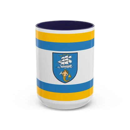 Flag of Ustka Poland - Accent Coffee Mug 15oz Navy - Go Mug Yourself
