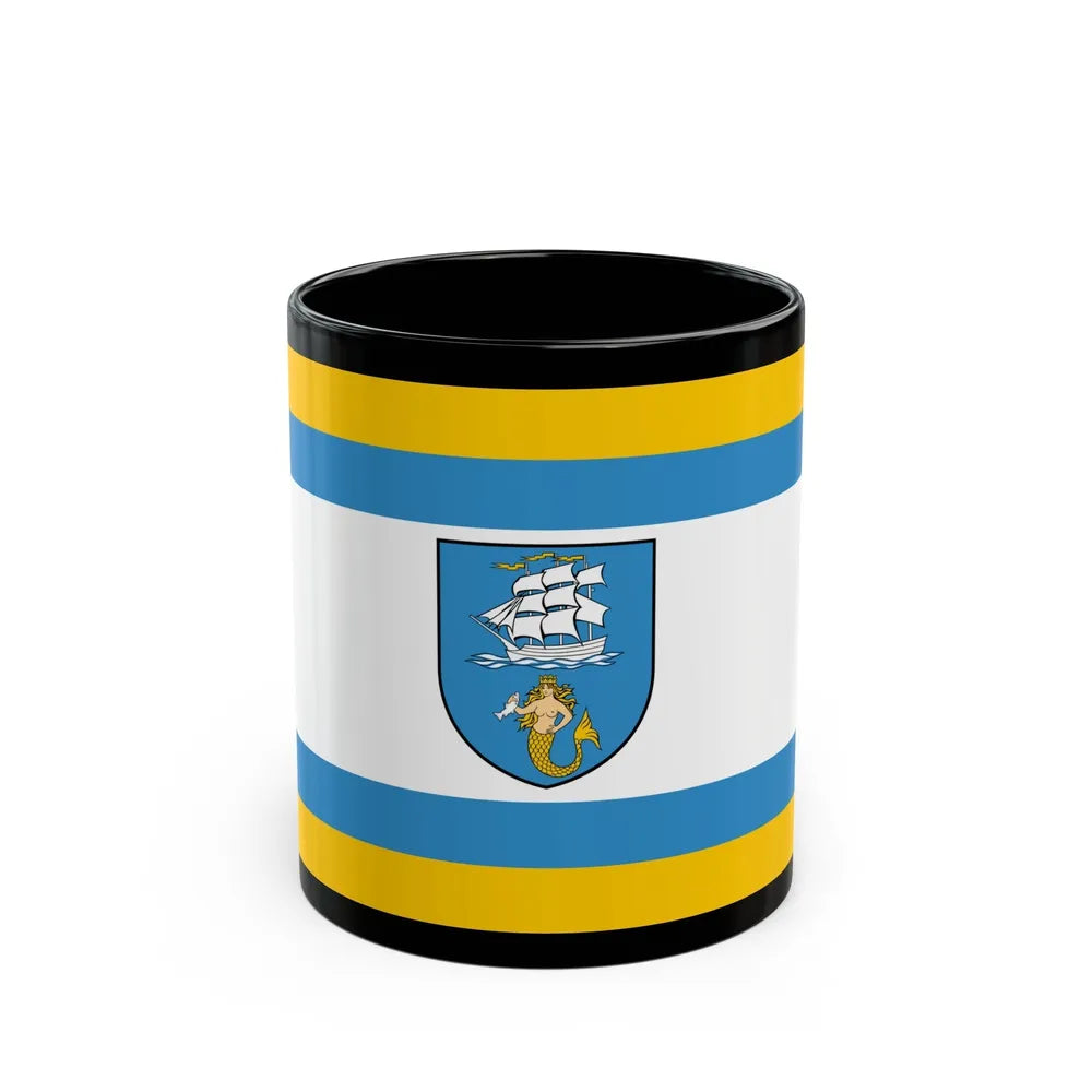 Flag of Ustka Poland - Black Coffee Mug-11oz-Go Mug Yourself