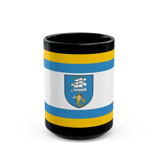 Flag of Ustka Poland - Black Coffee Mug-15oz-Go Mug Yourself