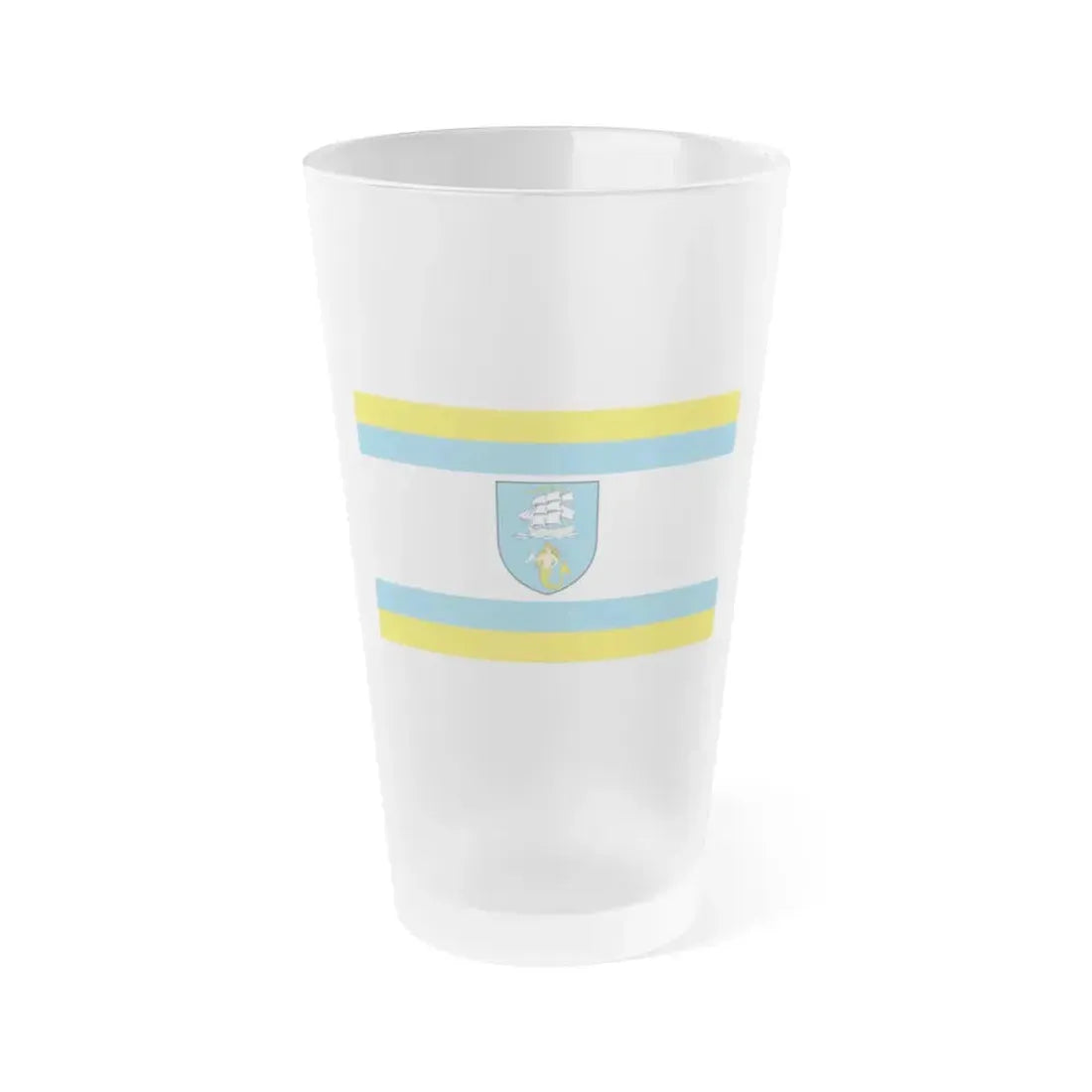 Flag of Ustka Poland - Frosted Pint Glass 16oz 16oz Frosted - Go Mug Yourself