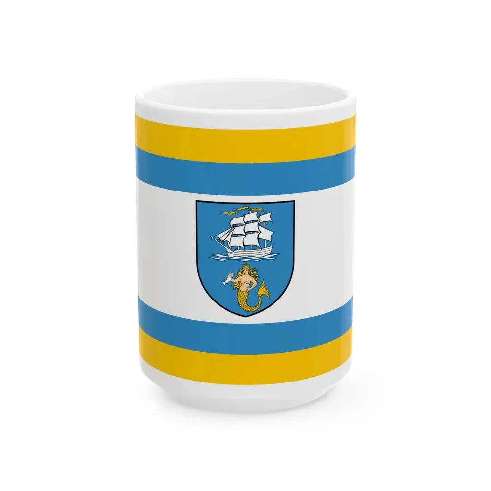 Flag of Ustka Poland - White Coffee Mug 15oz - Go Mug Yourself