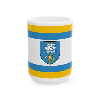 Flag of Ustka Poland - White Coffee Mug 15oz - Go Mug Yourself
