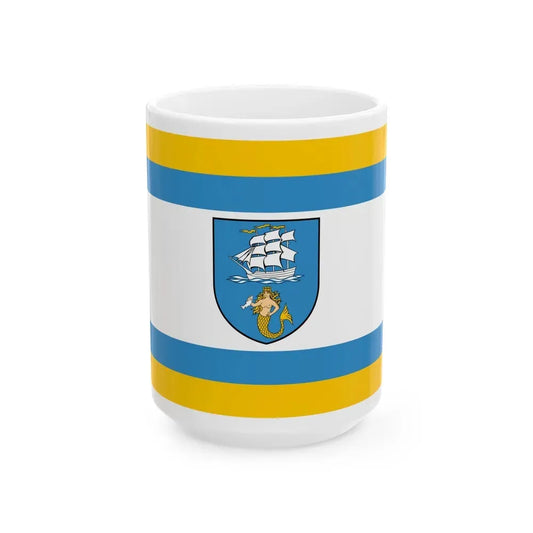 Flag of Ustka Poland - White Coffee Mug 15oz - Go Mug Yourself