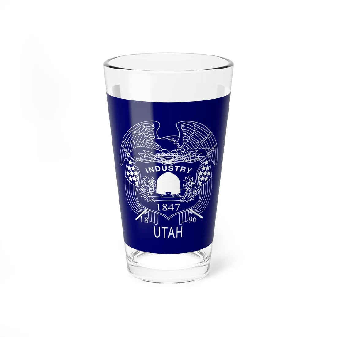 Flag of Utah 1904-1911 (United States) Pint Glass 16oz 16oz - Go Mug Yourself