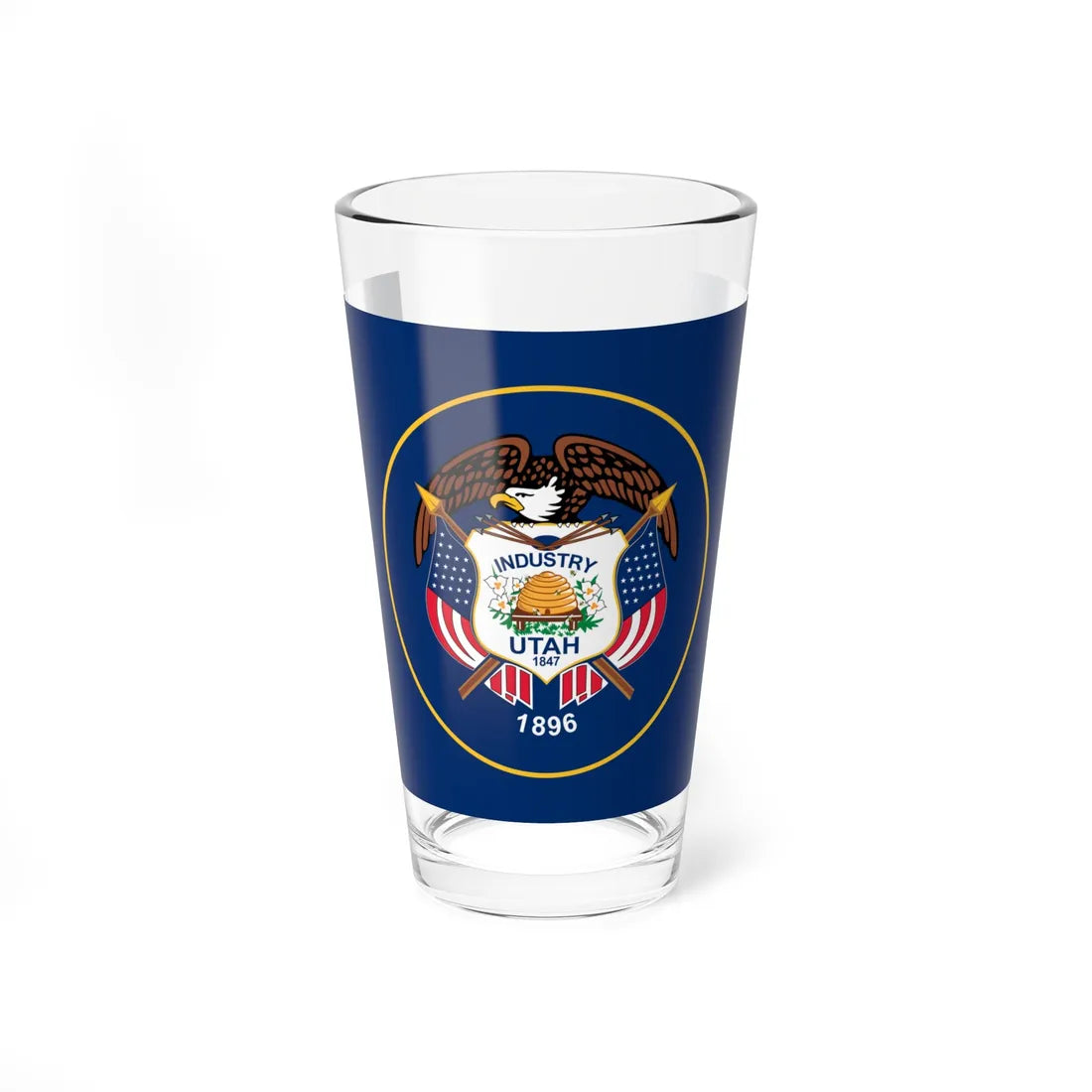 Flag of Utah 2011-2024 (United States) Pint Glass 16oz 16oz - Go Mug Yourself