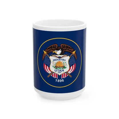Flag of Utah 2011-2024 (United States) White Coffee Mug 15oz - Go Mug Yourself