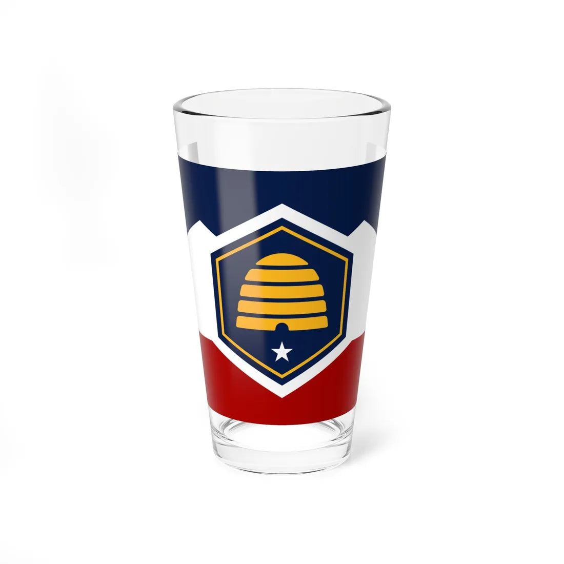 Flag of Utah 3-2 (United States) Pint Glass 16oz 16oz - Go Mug Yourself