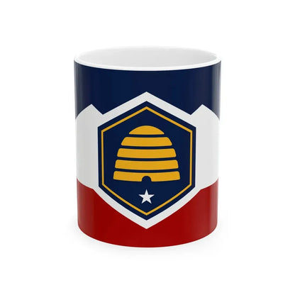 Flag of Utah 3-2 (United States) White Coffee Mug 11oz - Go Mug Yourself