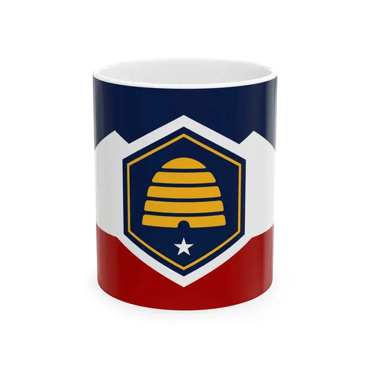 Flag of Utah 3-2 (United States) White Coffee Mug 11oz - Go Mug Yourself