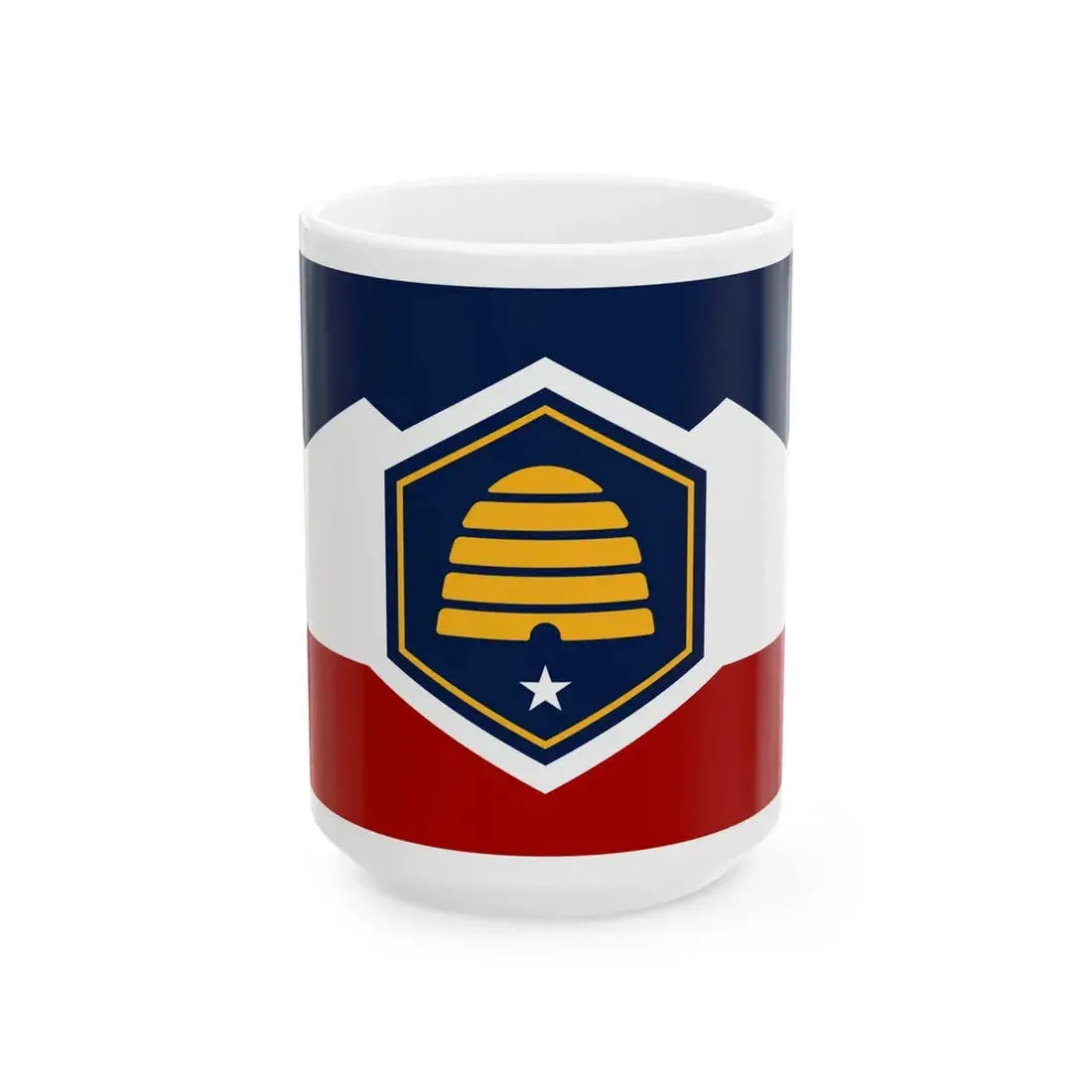 Flag of Utah 3-2 (United States) White Coffee Mug 15oz - Go Mug Yourself