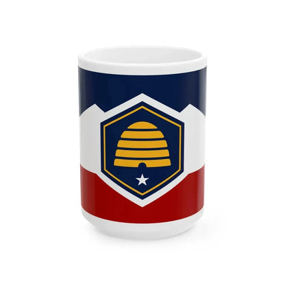 Flag of Utah 3-2 (United States) White Coffee Mug 15oz - Go Mug Yourself