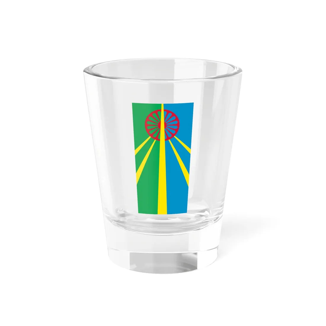 Flag of Šuto Orizari Municipality Macedonia (North Macedonia) Shot Glass 1.5oz 1.5oz - Go Mug Yourself