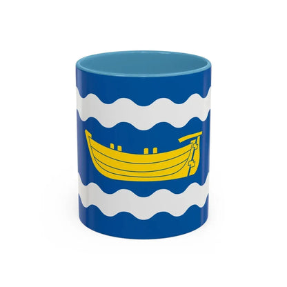 Flag of Uusimaa Finland - Accent Coffee Mug 11oz Light Blue - Go Mug Yourself
