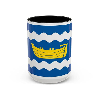Flag of Uusimaa Finland - Accent Coffee Mug 15oz Black - Go Mug Yourself