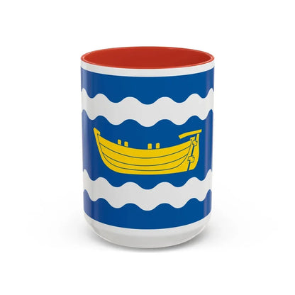 Flag of Uusimaa Finland - Accent Coffee Mug 15oz Red - Go Mug Yourself