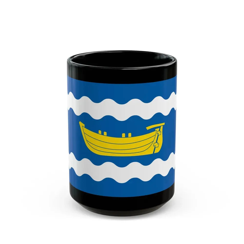 Flag of Uusimaa Finland - Black Coffee Mug 15oz - Go Mug Yourself