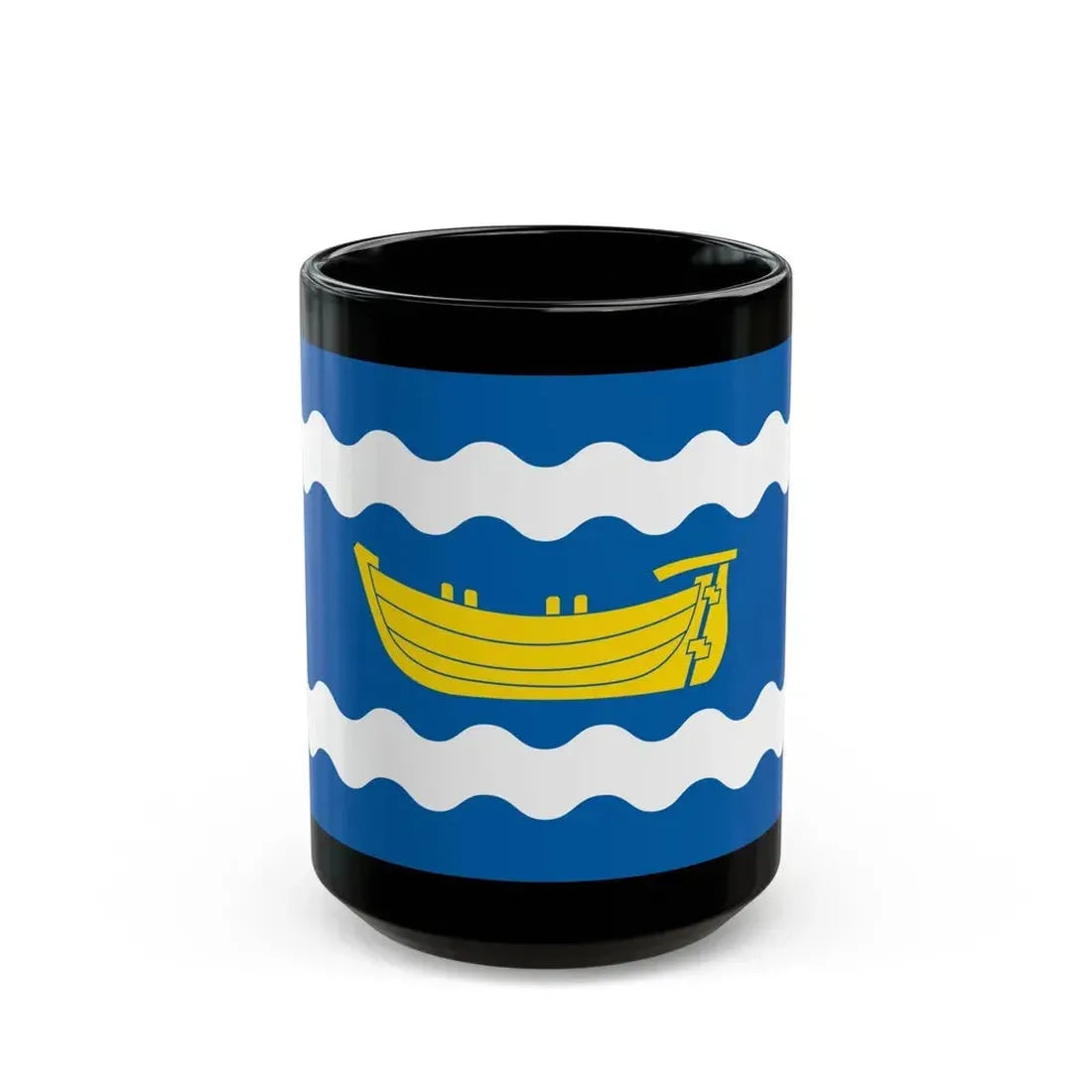 Flag of Uusimaa Finland - Black Coffee Mug - Go Mug Yourself