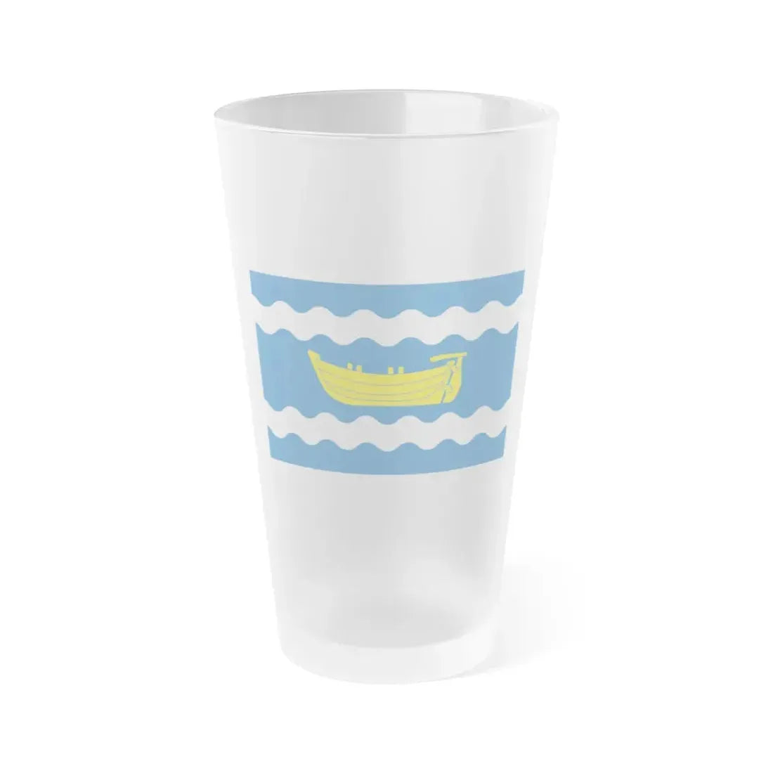 Flag of Uusimaa Finland - Frosted Pint Glass 16oz 16oz Frosted - Go Mug Yourself