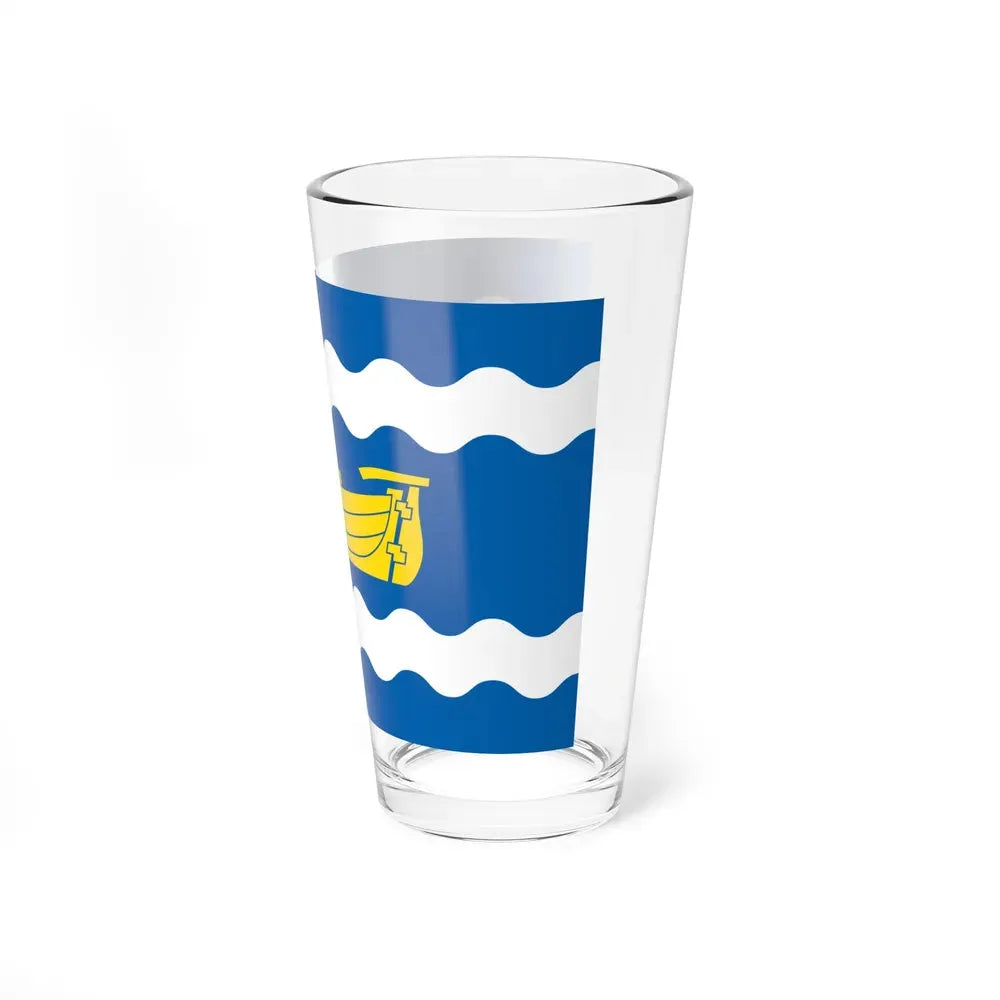 Flag of Uusimaa Finland - Pint Glass 16oz - Go Mug Yourself