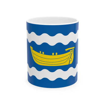 Flag of Uusimaa Finland - White Coffee Mug-11oz-Go Mug Yourself