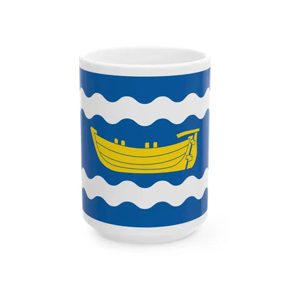 Flag of Uusimaa (Finland) White Coffee Mug 15oz - Go Mug Yourself