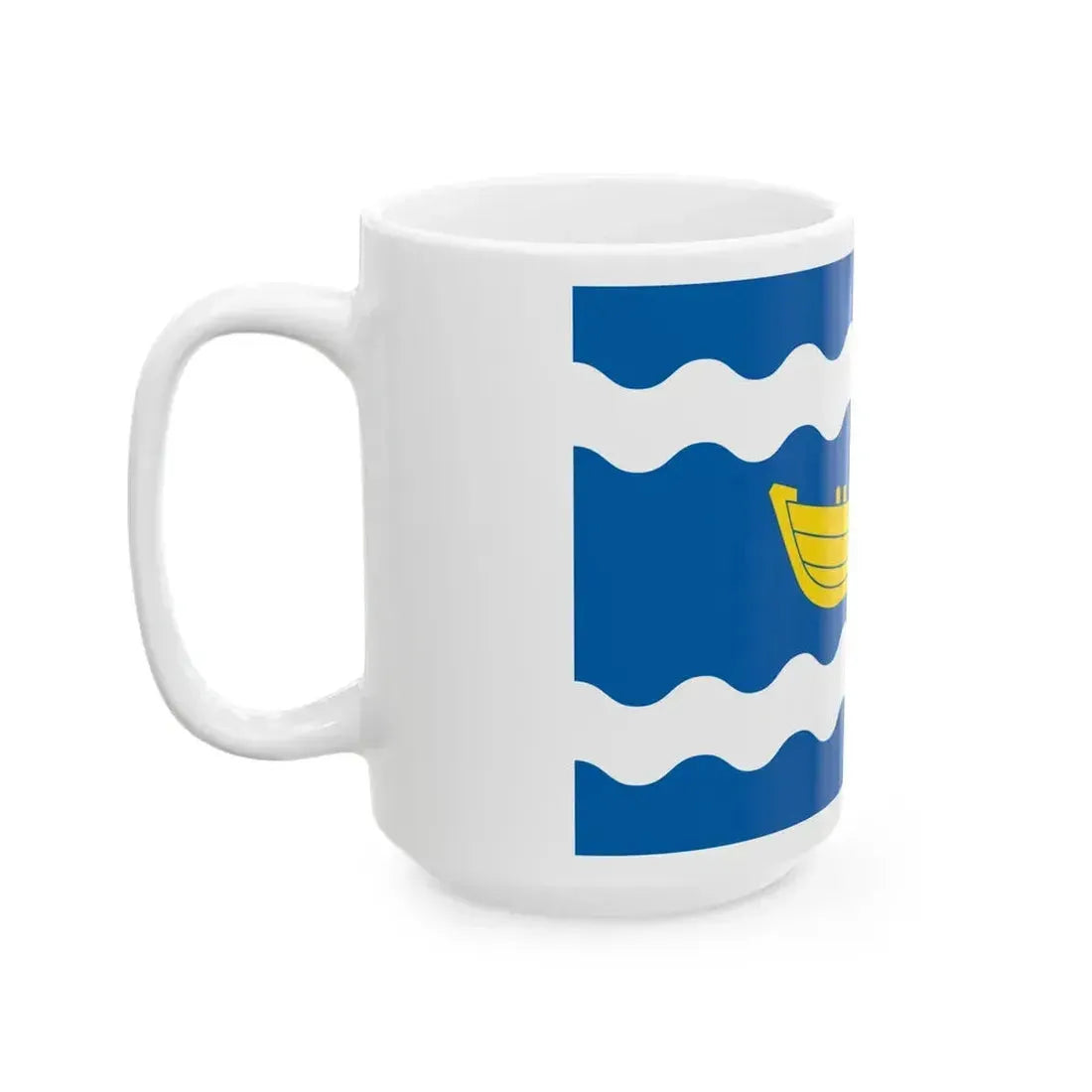 Flag of Uusimaa Finland - White Coffee Mug - Go Mug Yourself