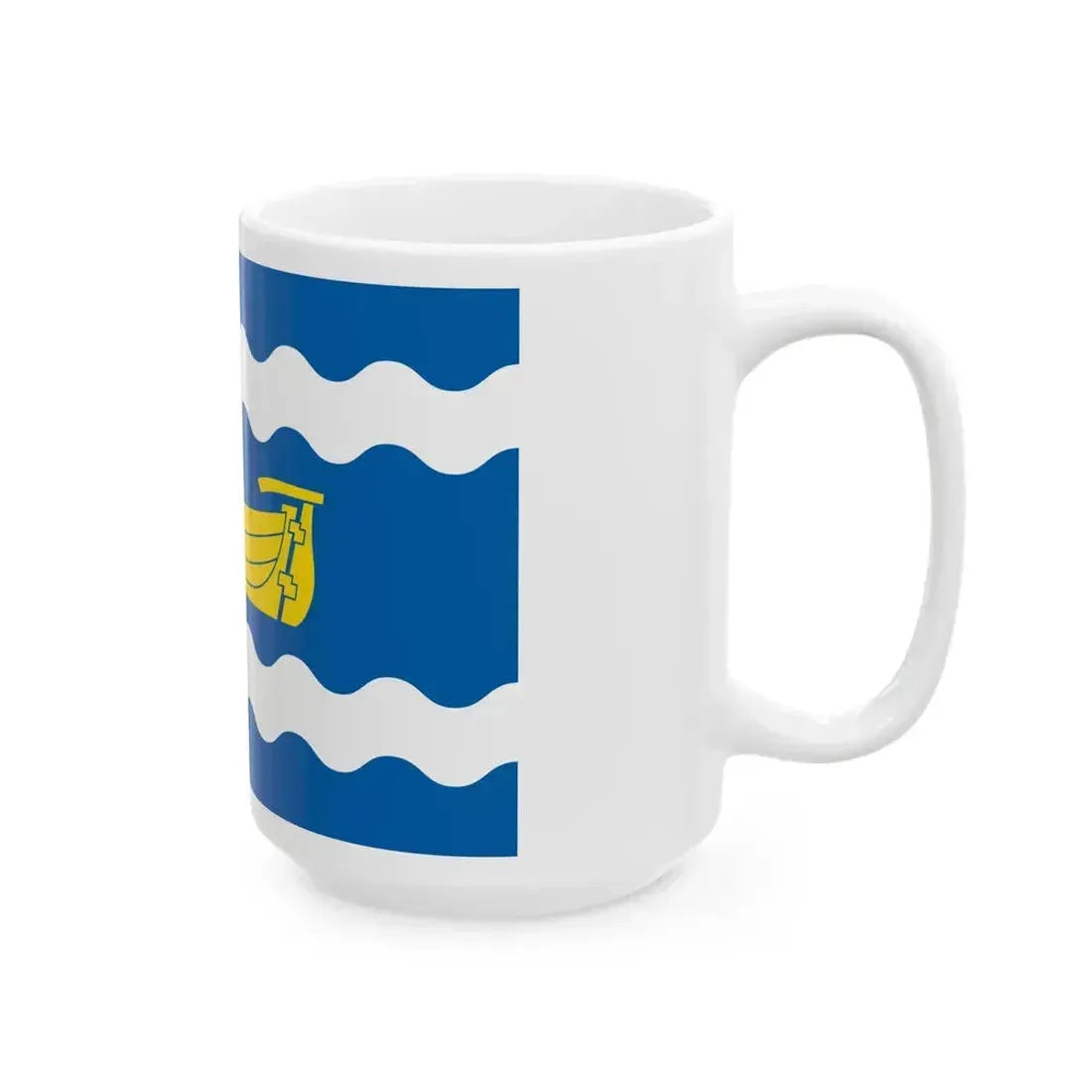 Flag of Uusimaa Finland - White Coffee Mug - Go Mug Yourself