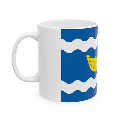 Flag of Uusimaa Finland - White Coffee Mug-Go Mug Yourself