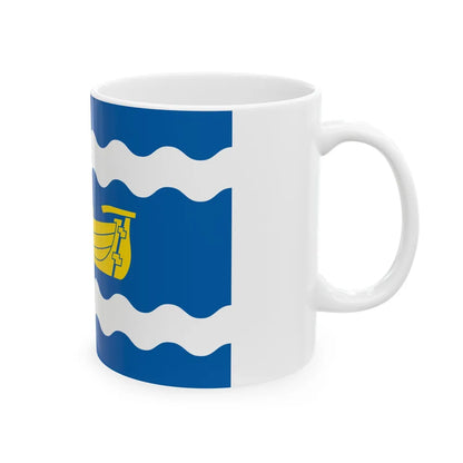 Flag of Uusimaa Finland - White Coffee Mug-Go Mug Yourself