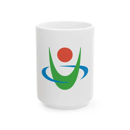 Flag of Uwajima Ehime (Japan) White Coffee Mug 15oz - Go Mug Yourself
